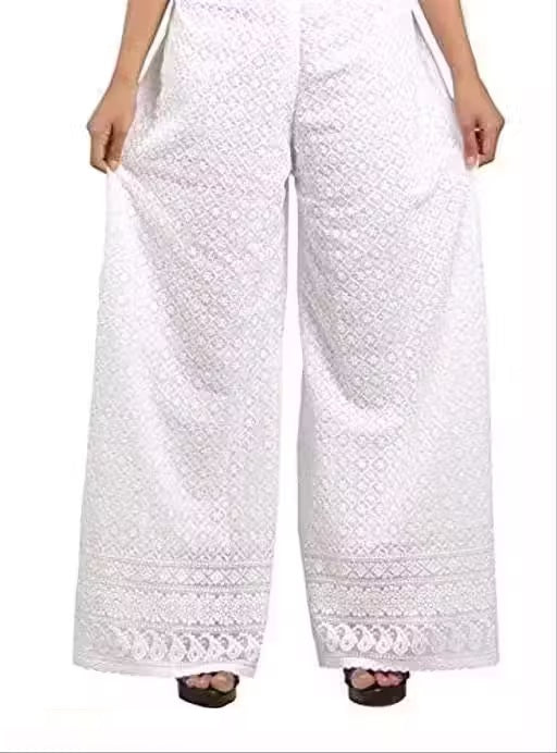 Cotton Embroidery Palazzo – Chikankari Design | Comfortable Ethnic Wear