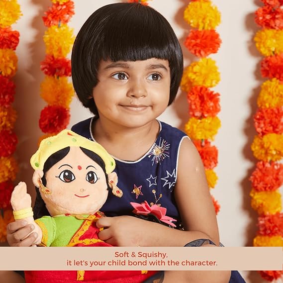 Panda's Box Mantra Chanting Devi Lakshmi (28 CM) | Musical Soft Plush Toy | Best Gift for Infants, Toddlers & Babies