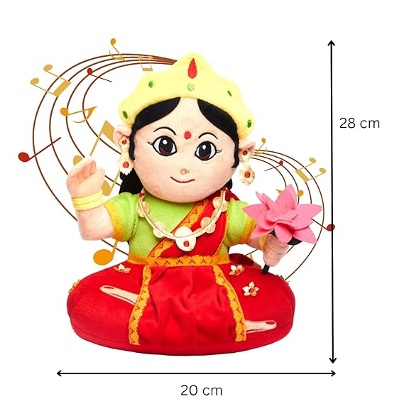 Panda's Box Mantra Chanting Devi Lakshmi (28 CM) | Musical Soft Plush Toy | Best Gift for Infants, Toddlers & Babies