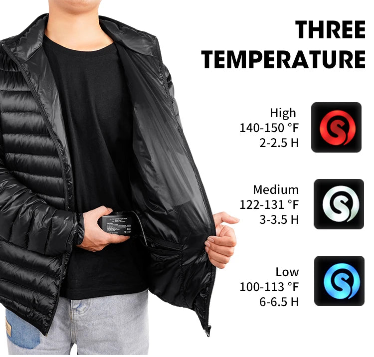 Customized Men Women Windbreaker 7.4v Rechargeable Lithium Battery Heating Electric Winter Clothing Jumper USB Heated Jacket