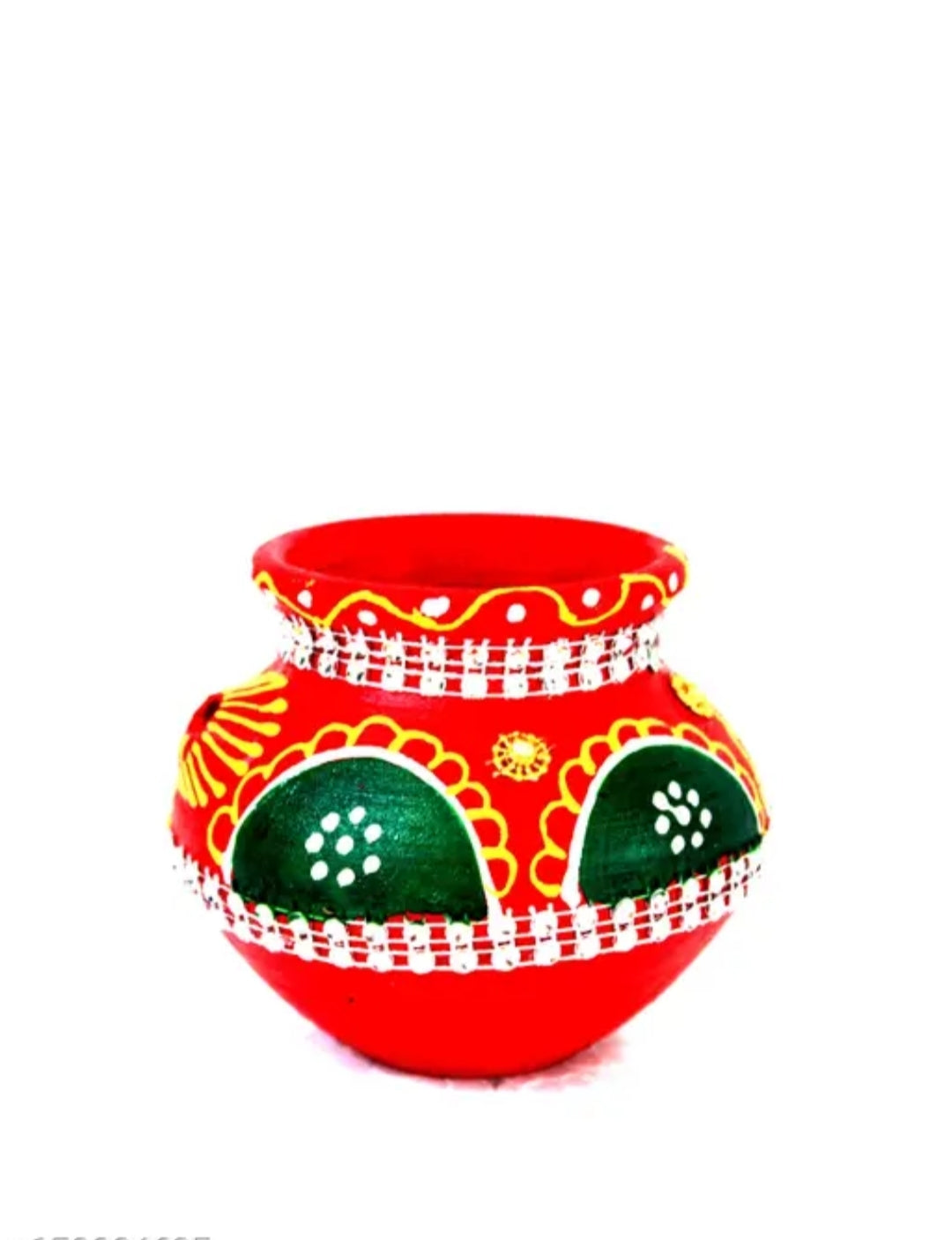Bossify Clay Karwa Set |Terracotta Kalash | Mitti Karwa | Karwachauth Pooja Set Earthenware (3 Pieces, Multicolor)