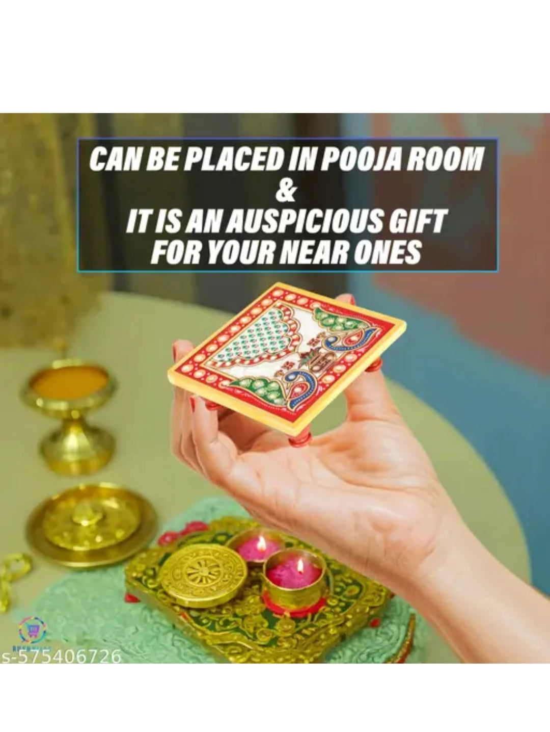 Pack of 5 Floral‑Design Marble Chowkis (4″×4″ & 6″×6″) with Intricate Inlay Work – Elegant Pooja/Decor