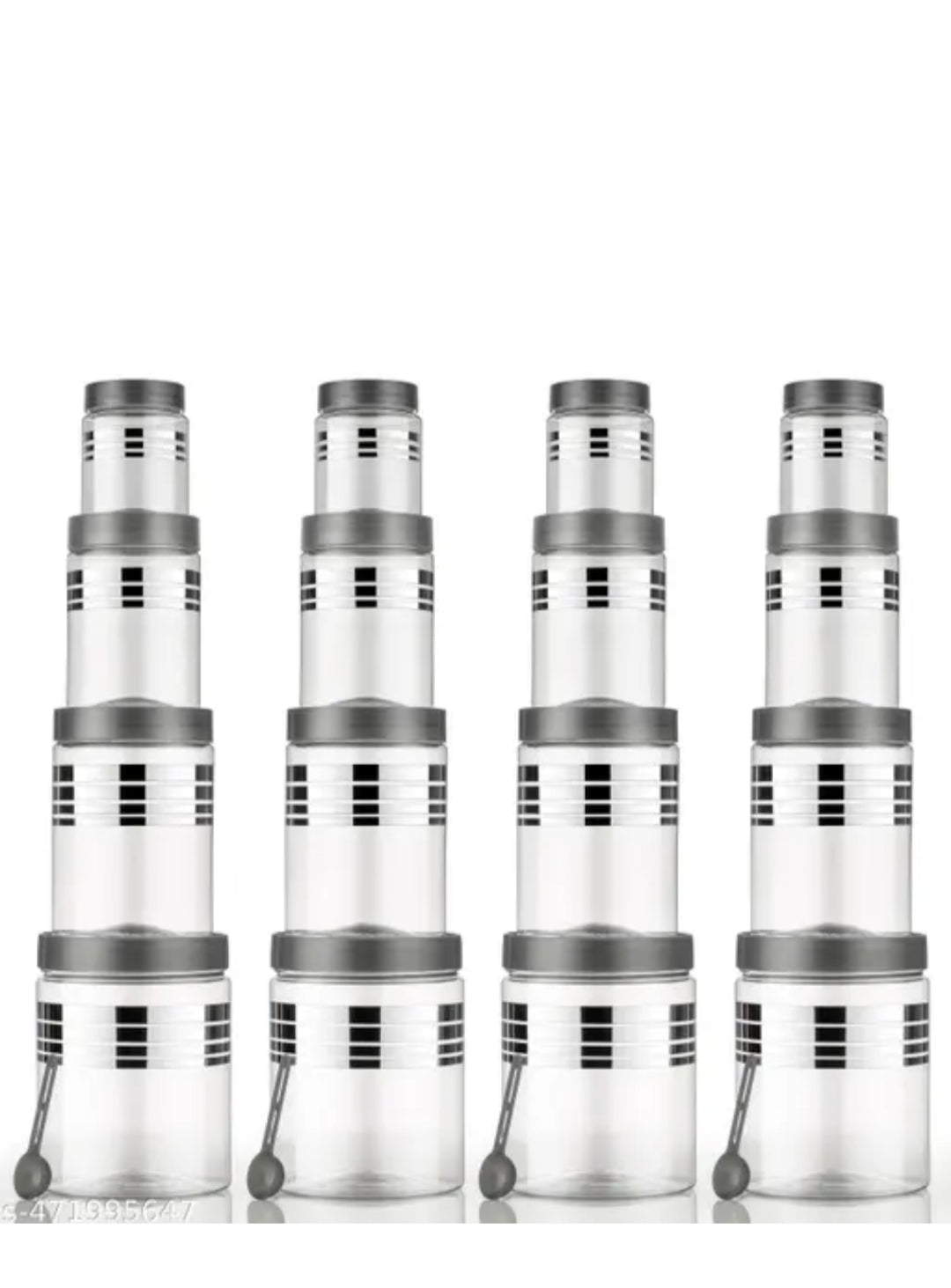 16 PCS SILOVERLINE CONTAINER , WITH SPOON