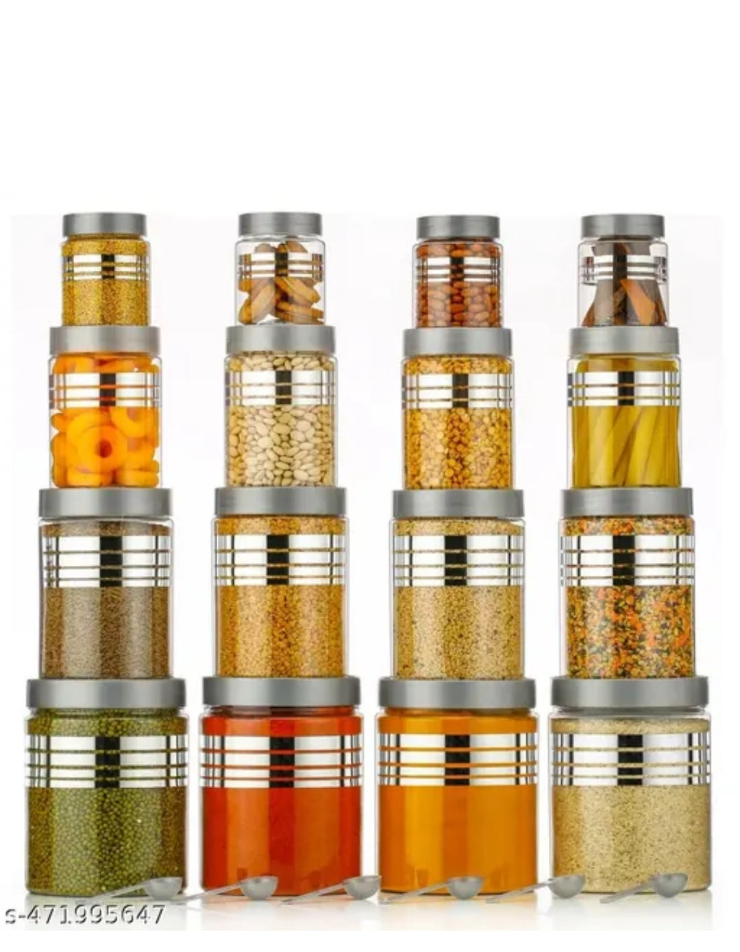 16 PCS SILOVERLINE CONTAINER , WITH SPOON