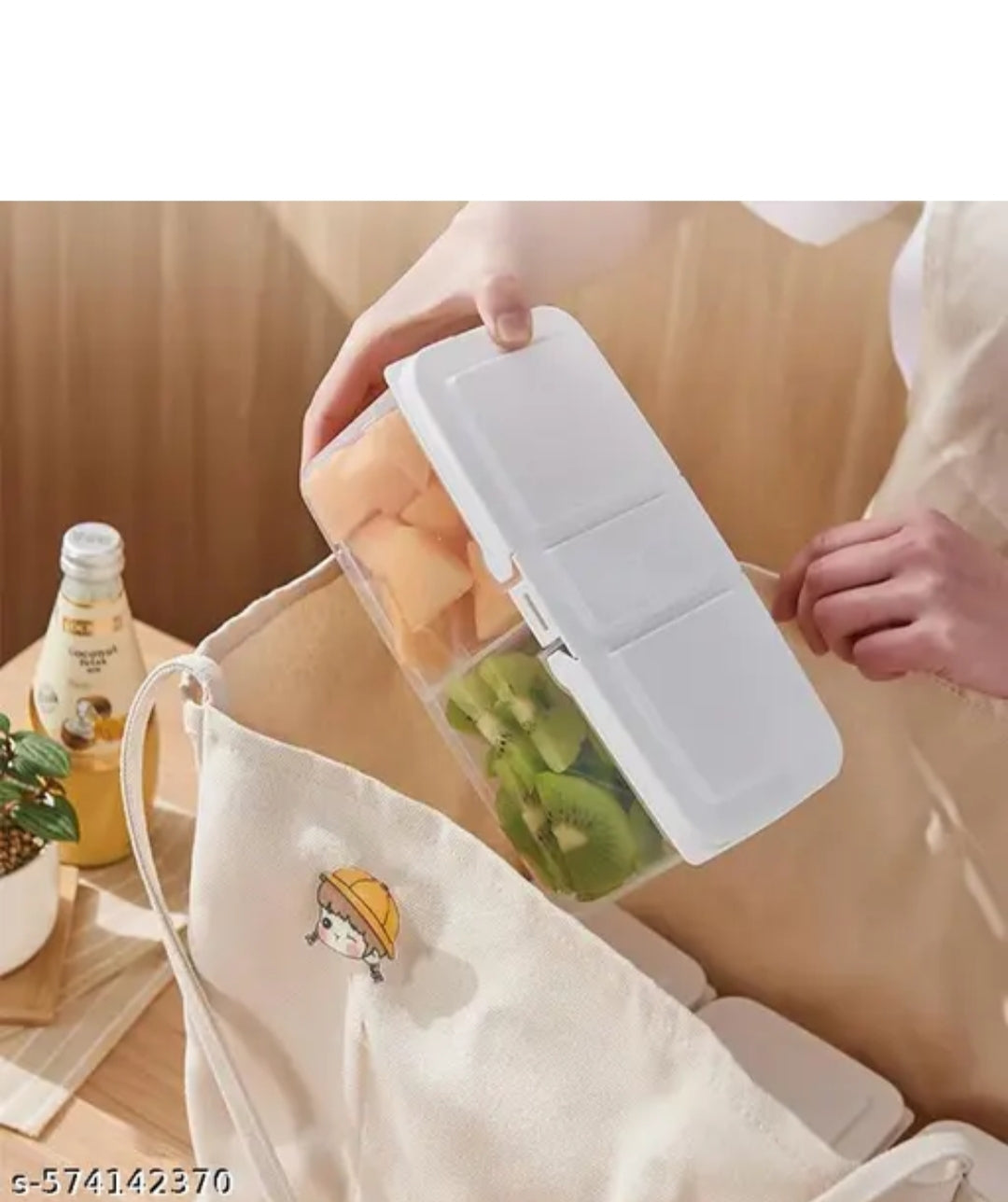 Fridge Storage Boxes Fridge Organizer with Lid Stackable Fridge Storage Containers Plastic Air Tight Space Saver Two Section Storage Organizer