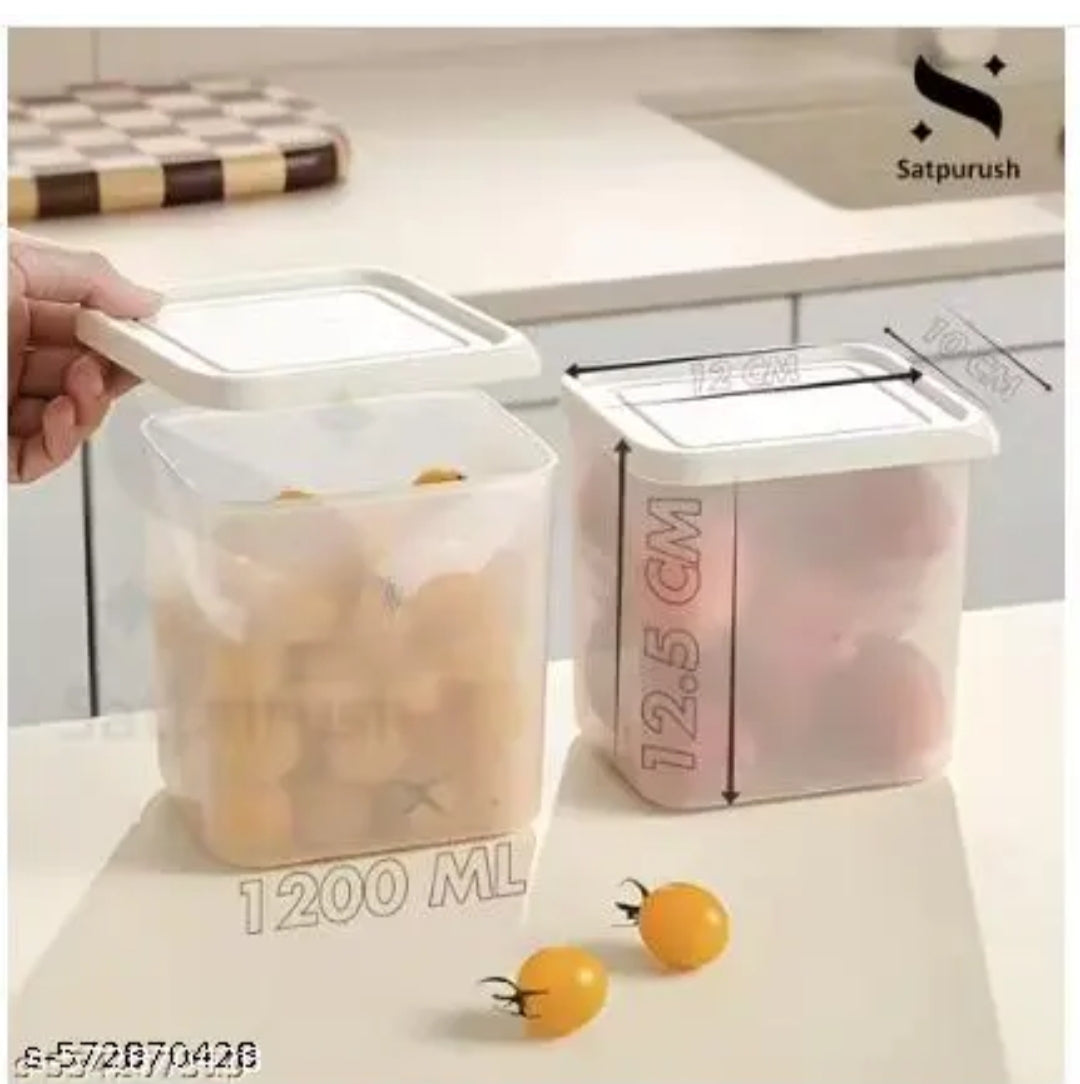 Fridge Storage Boxes (Pack of 6) Freezer & Refrigerator Organizer Containers Kitchen Storage Container Set Kitchen Accessories Items for Home 1200 ml
