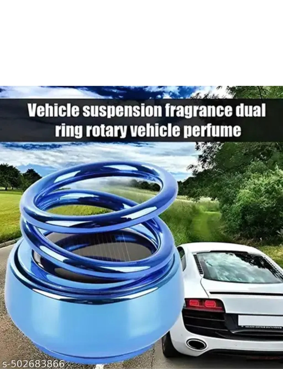 Oblivion Round Solar Car Perfume Diffuser 1 Pc Automatic Rotating Aromatherapy With Natural Fragrance Disc, Spill-Proof, Long-Lasting Alloy Body & Crystal Design, 360 Auto Rotation For Car