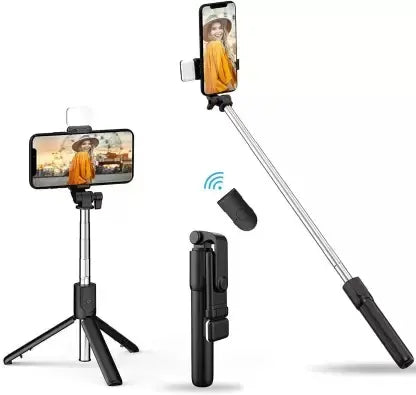 Selfie Stick with Fill Light and Bluetooth remote
