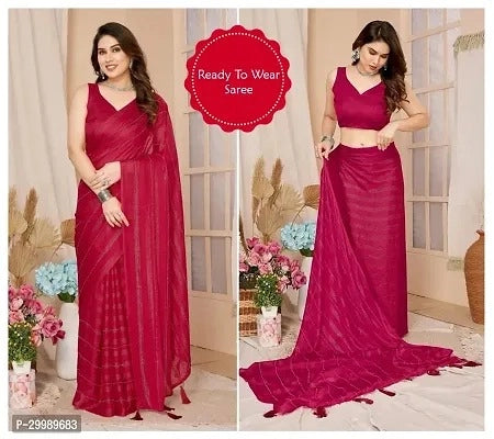 Georgette Striped Saree for Women