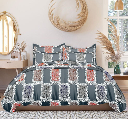 Innovative Edge Summer Bedsheet – Elastic Fitted Queen Size, 210 TC, Grey (78x72)