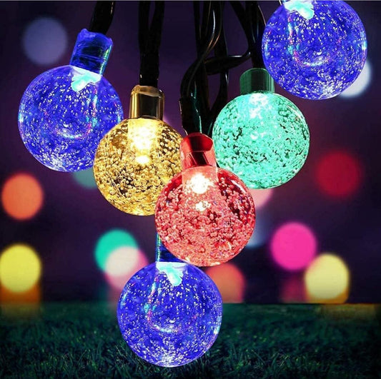 Crystal Bubble Ball Fairy Lights – 14 LED Multicolor String (3M)