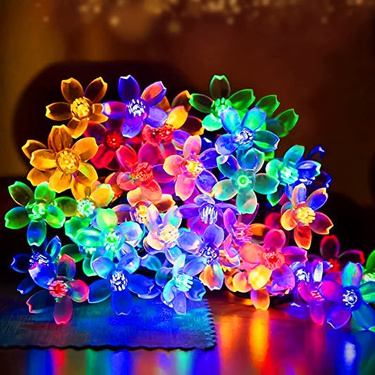 Blossom Flower LED String Lights with 8-Mode Controller – 30/40 LEDs