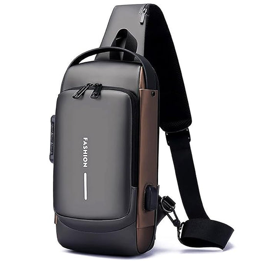 Crossbody Anti-Theft Sling Bag with USB Charging Port – Unisex Waterproof Messenger Bag
