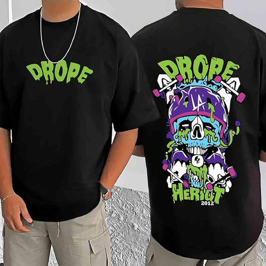 Men’s Black Oversized Half Sleeve Graphic T-Shirt – Streetwear Edition