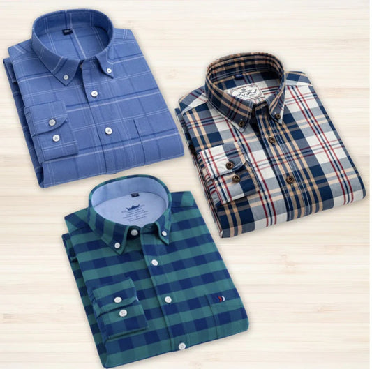 Pack of 3 Check Shirts – Stylish &amp; Comfortable