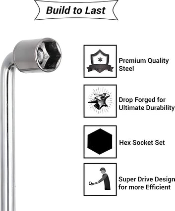 10-Pcs Socket Handle Set | Hand Tool Kit for Home DIY, Automobile & Vehicle Maintenance Repair (Pack of 1)