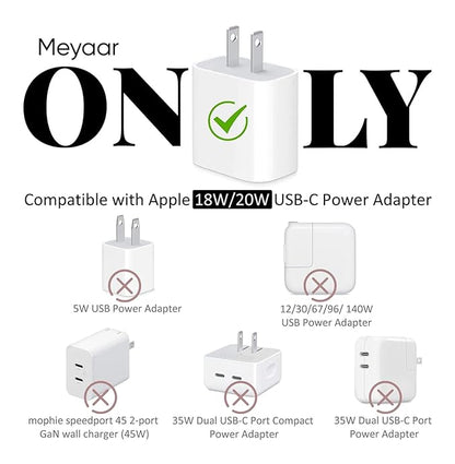 4 in 1 Silicone Case for Apple 20W USB-C Power Adapter Protective Cover for Apple iPhone Charger 20W/18W Adapter with Spiral Wire Saver (Charger Not Included)