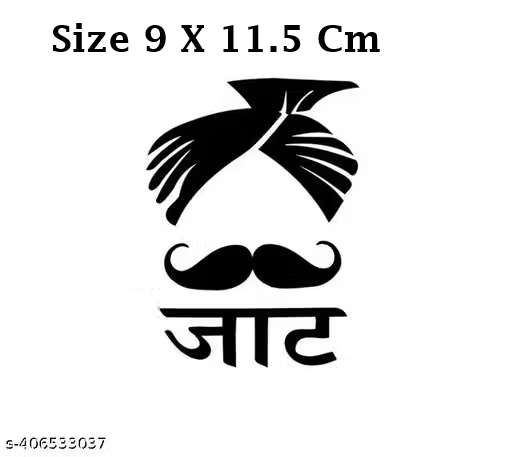 JAAT Car Sticker (Black) L X H = 9 CM X 11.5 CM