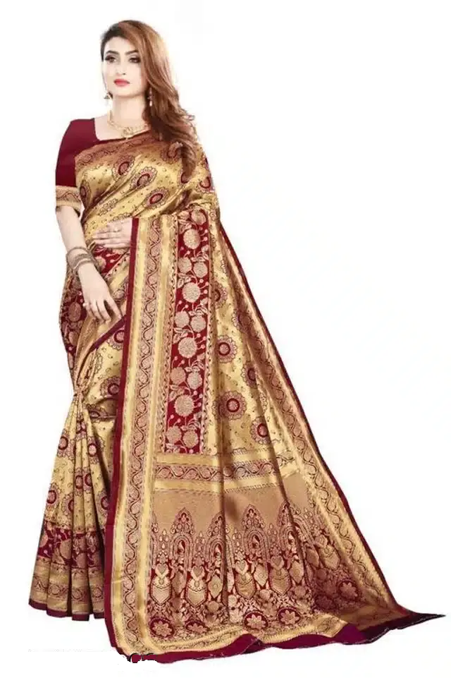 Jacquard Saree With Blouse For Women