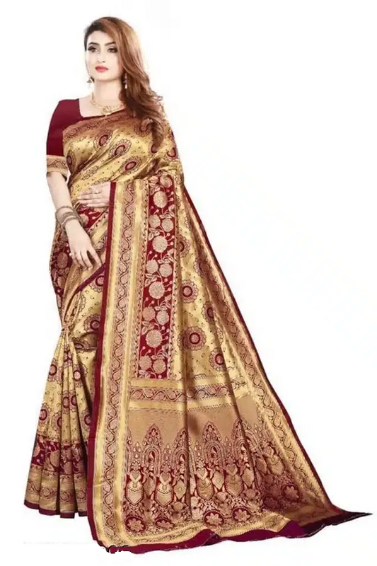 Jacquard Saree With Blouse For Women