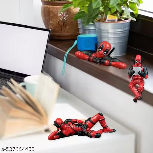 Deadpool Figure, 3 PCS Car Accessories, Anime Figures Model, Action Figures, Model Figure Ornaments, Anime Cartoon Characters for Home Car Desk, and Computer Decorations