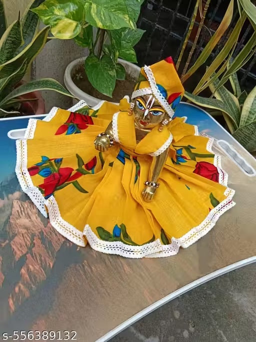 5 NUMBER KANHA JI, LADDU GOPAL POSHAK COTTON DRESS FOR DAILY USE – YELLOW COLOR