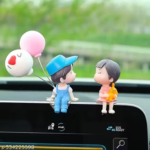 Cute Car Dashboard Cartoon Couples Plastic Action Figure Figurines Balloon Ornament Car Dashboard Toys Auto Interior Dashboard