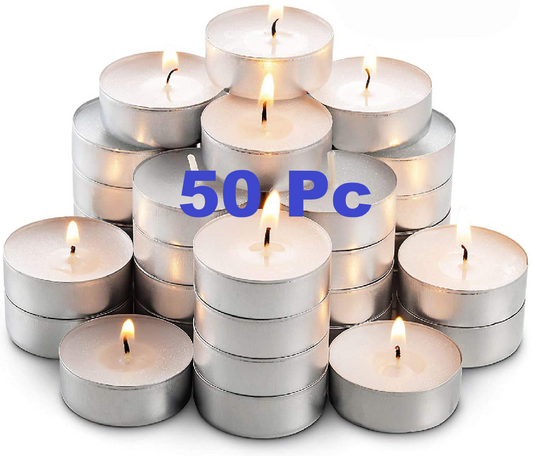Wax Tealight Candles - Premium Quality (Pack of 50)