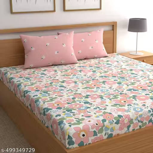 3pcs Bedsheet Set (1 Double Bedsheet and 2 Pillow Covers)
