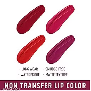Premium Makeup Combo – Red Edition Lipstick (1 pc), 36H Waterproof Eyeliner Pencil (1 pc), 5-in-1 Red Edition Lipstick Set & Kajal (1 pc)