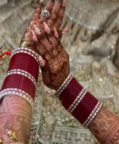 Bridal Accessories | Dulhan Chooda | Maroon Rajasthani Traditional Bridal Chooda for Women