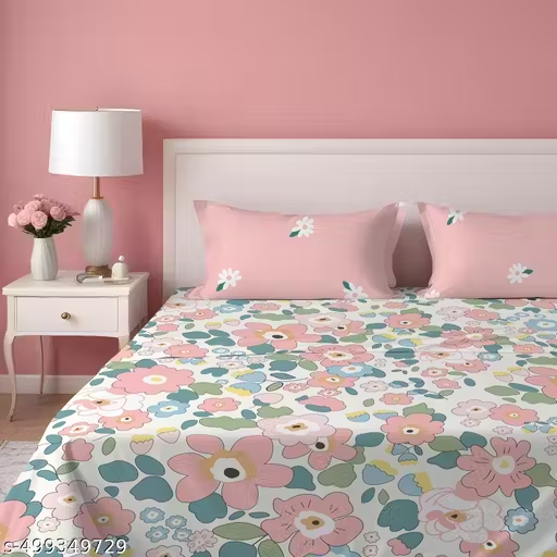 3pcs Bedsheet Set (1 Double Bedsheet and 2 Pillow Covers)