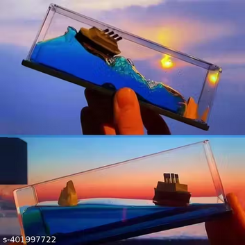 Car Dashboard Decoration, Moving Titanic Liquid Wave Cruise Ship,Nautical Car Dashboard|Living Room|Office|Satisfying|Mind Calming|Smooth Movement
