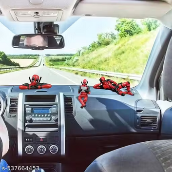 Deadpool Figure, 3 PCS Car Accessories, Anime Figures Model, Action Figures, Model Figure Ornaments, Anime Cartoon Characters for Home Car Desk, and Computer Decorations