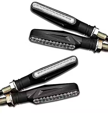 Automotive Universal Bike Indicator LED Bulbs – Blue Turn Signal & Brake Lights (Set of 4)