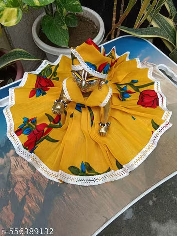 5 NUMBER KANHA JI, LADDU GOPAL POSHAK COTTON DRESS FOR DAILY USE – YELLOW COLOR