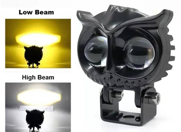 Premium Metal Owl-Shaped LED Fog Light – Yellow & White Dual Beam