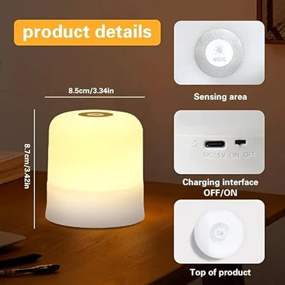 Table Lamp White Touch Control Dimmable Adjustable Brightness Night Light Bedside Table Lamp for Baby Kids for Bedroom Living Room Study LED