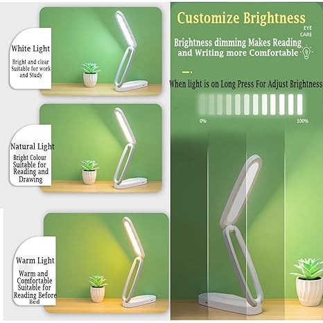 Fulminare Plastic LED Desk Lamp Dimmable Reading Table Lamp with USB Charging Port 3 Colour Mode,Touch Control Eye Caring, Desk for Study, Work (Pawn), Assorted