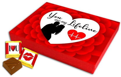 Midiron Romantic Karva Chauth Gifts, Best Karwachauth Gift Combo for Wife/Bhabhi/Womens (Chocolate Box With Greeting Card, Artificial Rose, Quote Printed Cushion Gift For Wife, Special One)