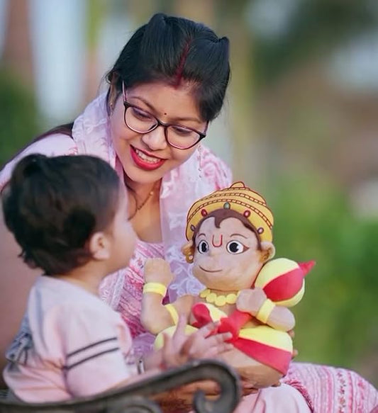 aurbo Baby Lord Hanuman Mantra Chanting Soft Toys (Medium, 35cm) Birthday Gift for Kids, Musical Soft Toys for Baby Girl & Boy, Plush Toy, Best Gift for Infants (Hanuman Soft Toy)
