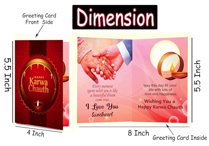 Midiron Romantic Karva Chauth Gifts, Best Karwachauth Gift Combo for Wife/Bhabhi/Womens (Chocolate Box With Greeting Card, Artificial Rose, Quote Printed Cushion Gift For Wife, Special One)