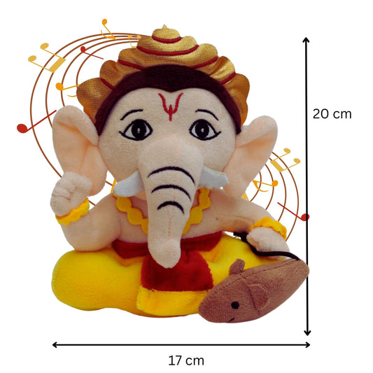 Panda's Box Mantra Chanting Baby Ganesha (Small - 20 CM) | Musical Soft Plush Toy | Best Gift for Infants, Toddlers & Babies