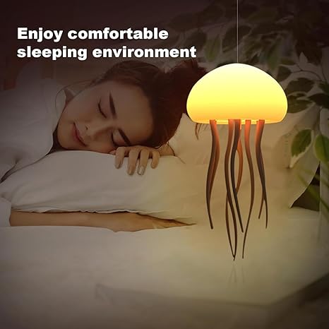 Jellyfish Lamp Baby LED Night Light 7-Color Changing Lamp for Kids Baby Room Decor Aesthetic Gifts Night Lamps Hanging + Base (Jelly Fish) Multicolour