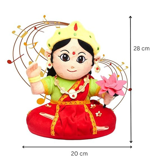 Panda's Box Mantra Chanting Devi Lakshmi (28 CM) | Musical Soft Plush Toy | Best Gift for Infants, Toddlers & Babies