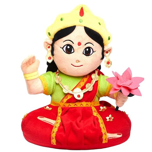 Panda's Box Mantra Chanting Devi Lakshmi (28 CM) | Musical Soft Plush Toy | Best Gift for Infants, Toddlers & Babies