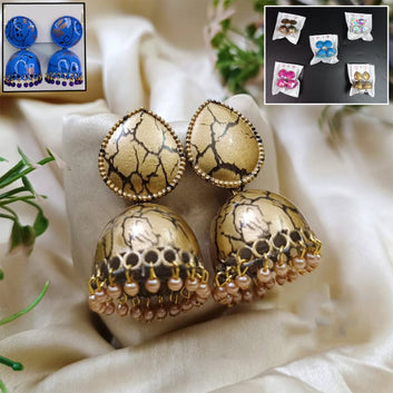 Jhumka Earrings Buti For Women  Girls (1 Pair  Mix Color  Design)
