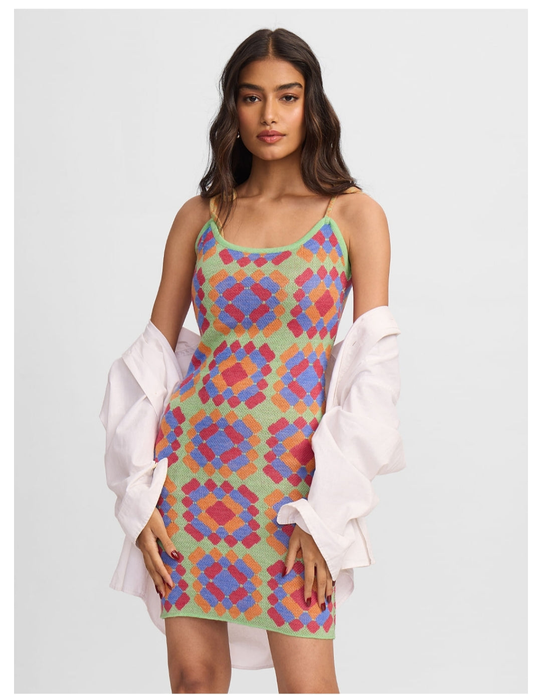 Jacquard Knit Dress: Florentina
