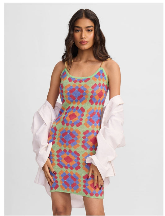 Jacquard Knit Dress: Florentina