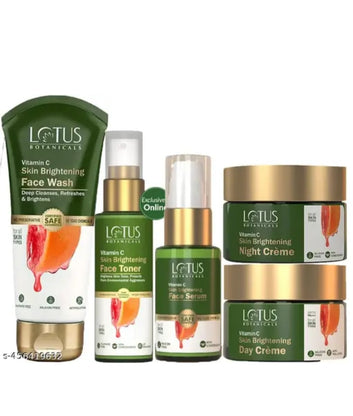 Lotus Botanicals Vitamin-C Day Cream_50g + Night Cream_50g + Face Wash_100g + Face Serum_30ml + Face Toner_50ml ( Set Of 5 )
